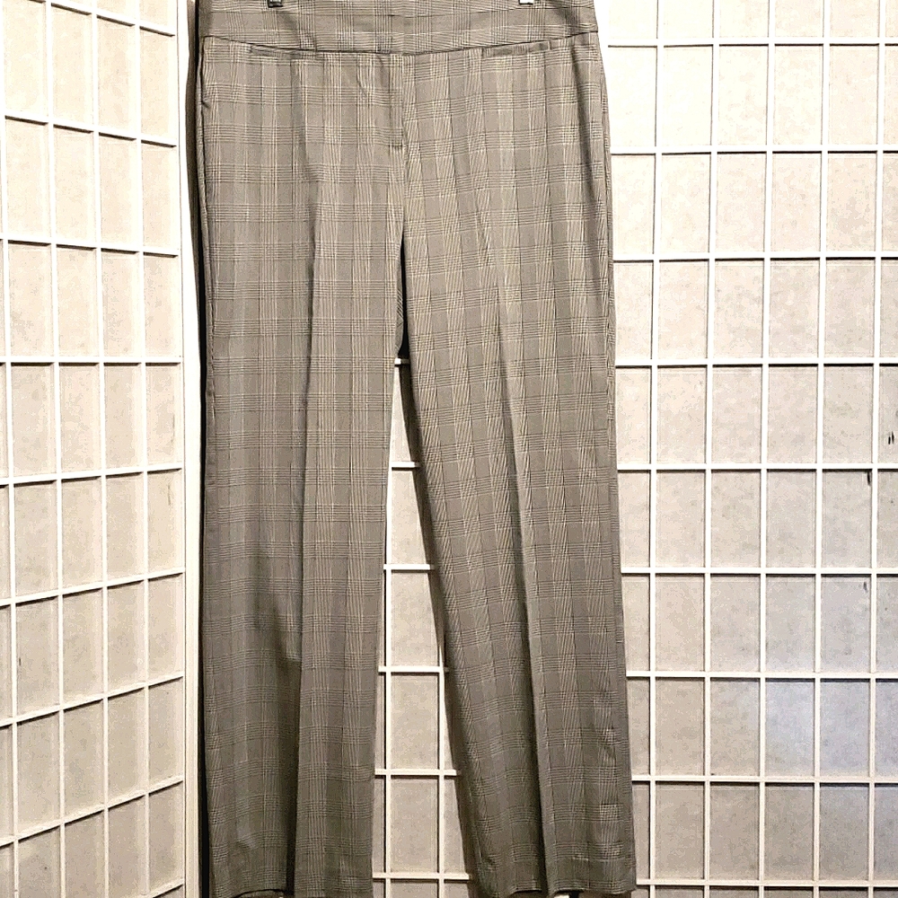GREY PLAID WOMEN'S POLYESTER BLEND PANTS SZ 12